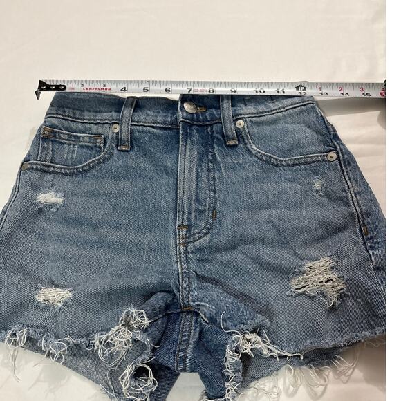 Madewell Womens 23 The Perfect Jean Shorts Denim Ripped Distressed Summer - Picture 8 of 8